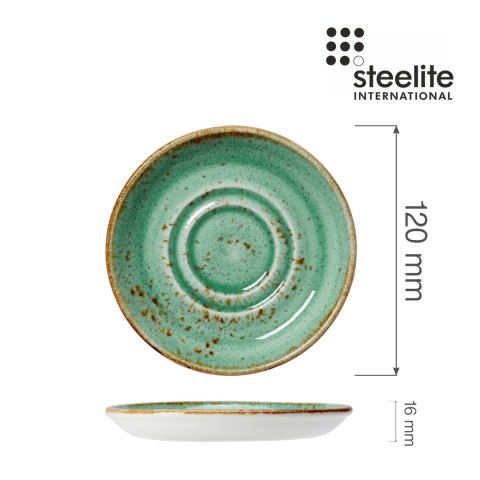 SPODEK DO ESPRESSO CRAFT AQUA 120 mm SELEDYNOWY PORCELANA STEELITE