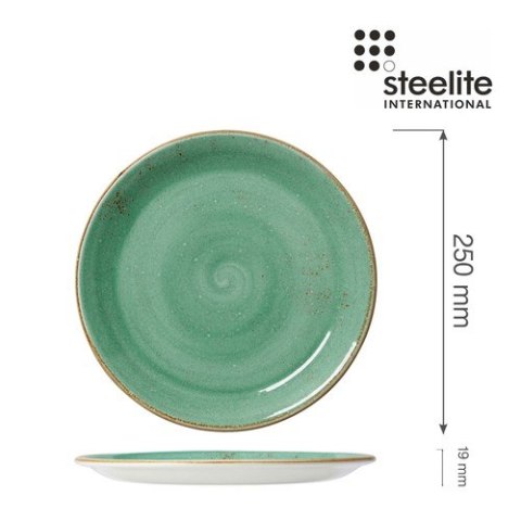 TALERZ PŁYTKI COUPE CRAFT AQUA 250 mm SELEDYNOWY PORCELANA STEELITE