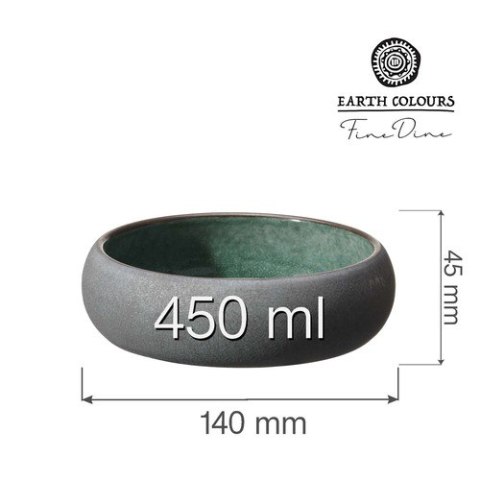 768709 MISKA GORO 450ml 150 mm BROWN GREEN BRĄZOWO-ZIELONA FINE DINE -2