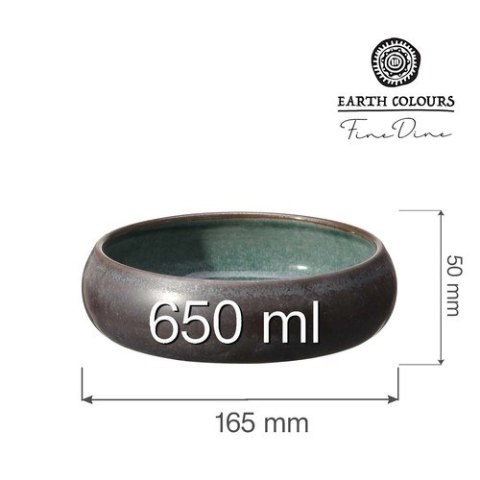 768716 MISKA GORO 650ml 165 mm BROWN GREEN BRĄZOWO-ZIELONA FINE DINE -2