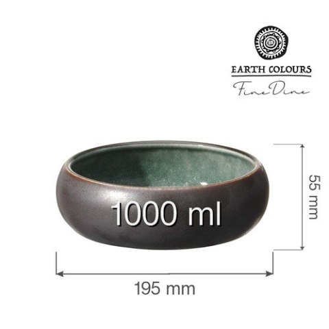 768723 MISKA GORO 1000ml 195 mm BROWN GREEN BRĄZOWO-ZIELONA FINE DINE-2