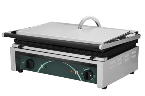 GRILL ELEKTRYCZNY PANINI SZEROKI 2 PŁYTY RYFLOWANE RESTO QUALITY RN102 -8