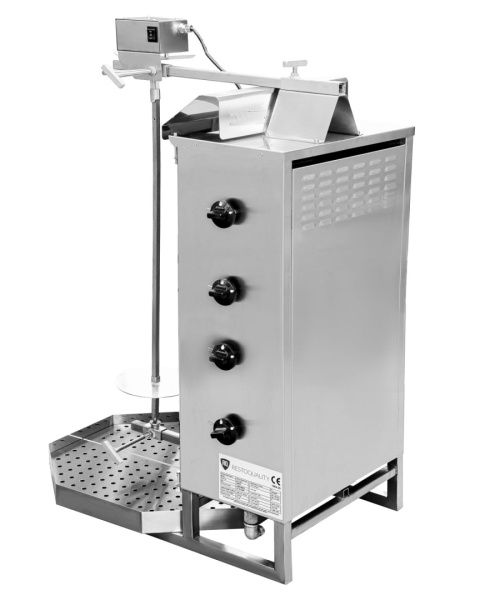 OPIEKACZ GAZOWY DO KEBABA GYROS 4 PALNIKI WSAD 60 kg RESTO QUALITY KLG221-7