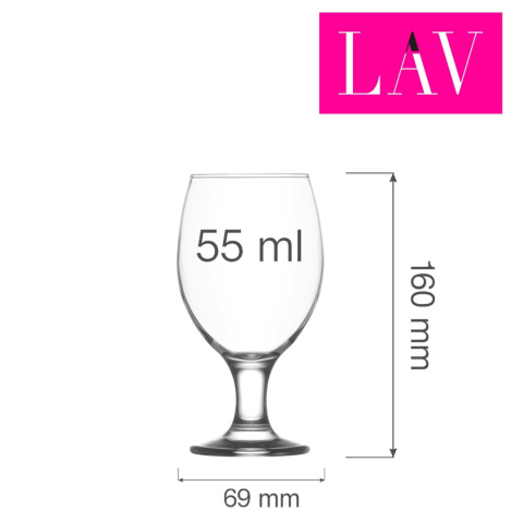 LV-MIS509F KIELISZEK NA STOPIE DO WÓDKI I LIKIERU MISKET 55ml LAV-4