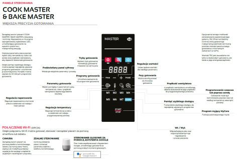 BAKE MAX MASTER 16E PIEC KONWEKCYJNO-PAROWY 16x600x400 mm PIEKARNICZO-CUKIERNICZY WÓZEK I SYSTEM MYJĄCY 34,7 kW MYCHEF-7