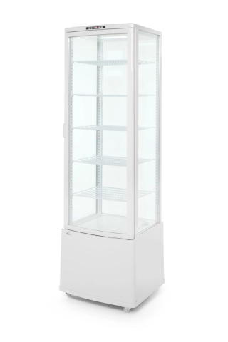 Witryna chłodnicza 270L biała – lodówka na napoje Arktic z LED i 5 półkami