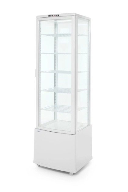 Witryna chłodnicza 270L biała – lodówka na napoje Arktic z LED i 5 półkami