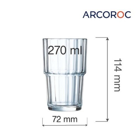 V7529 SZKLANKA WYSOKA NORVEGE 270 ml ARCOROC WYMIARY