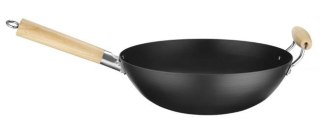 WOK Z DREWNIANYM UCHWYTEM ⌀324x565 mm STALOWY HENDI