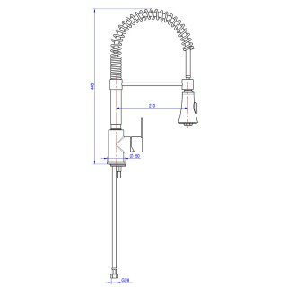 BATERIA GASTRONOMICZNA Z WYCIĄGANYM PRYSZNICEM NA SPRĘZYNIE H 445 mm H 445 mm STALGAST 651115