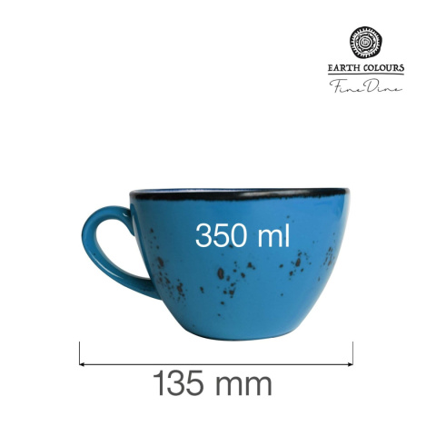 778296 FILIŻANKA DO CAPPUCCINO IRIS 350 ml BEZ SPODKA PORCELANA FINE DINE EARTH COLOURS WYMIARY