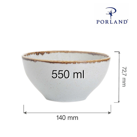 04ALM003067 MISKA ASHEN 550 ml 14 cm PORCELANA SZARA WYMIARY