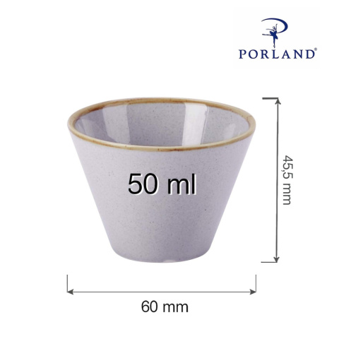 MISKA STOŻKOWA ASHEN 50 ml 6 cm PORCELANA SZARA 04ALM001414