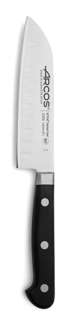 NÓŻ SANTOKU ZE SZLIFEM KULOWYM 262 mm SERIA OPERA CZARNY ARCOS