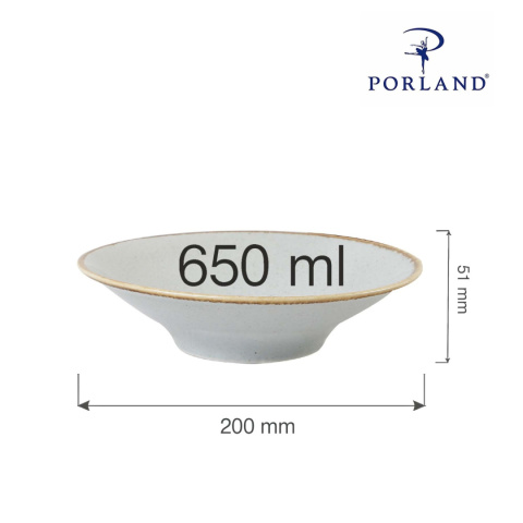 04ALM002764 TALERZ GŁĘBOKI ASHEN 20 cm PORCELANA SZARA WYMIARY