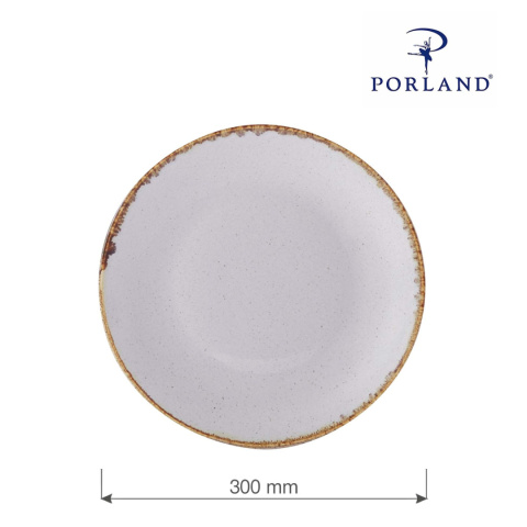 04ALM002278 TALERZ PŁYTKI ASHEN 30 cm PORCELANA SZARA  WYMIARY