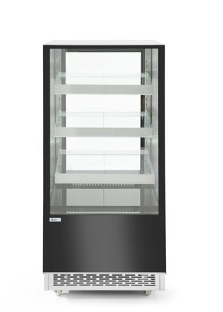 Witryna chłodnicza 300L 0°C do 6°C półki nachylone LED mobilna czarna Arktic 233306 - 650x833x1460 mm