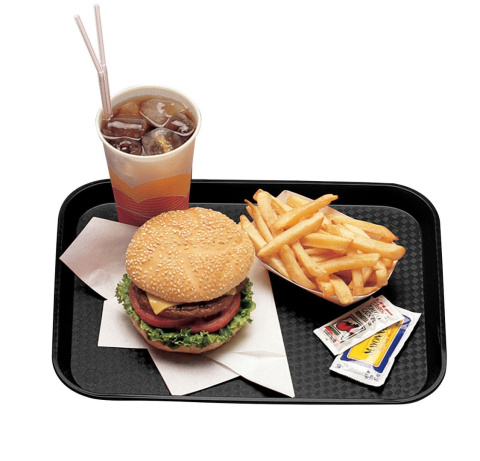 878859 TACA Z POLIPROPYLENU FAST FOOD 350x450 mm CZARNA FAKTUROWANA DUŻA -2