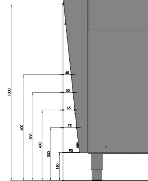 K1100E ZMYWARKA KAPTUROWA500x500 mm KORAL LINE STEROWANA ELEKTRONICZNIE KRUPPS WYMIARY