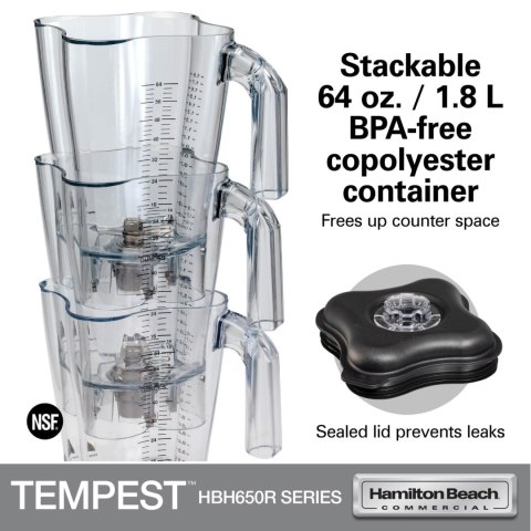 BLENDER BARMAŃSKI 1,8 L Tempest® 1200W HBH650R-CE HAMILTON BEACH COMMERCIAL