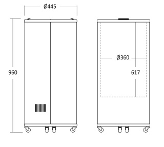 CHŁODZIARKA NA 105-120 PUSZEK LUB BUTELEK LODÓWKA 445x445x960 mm