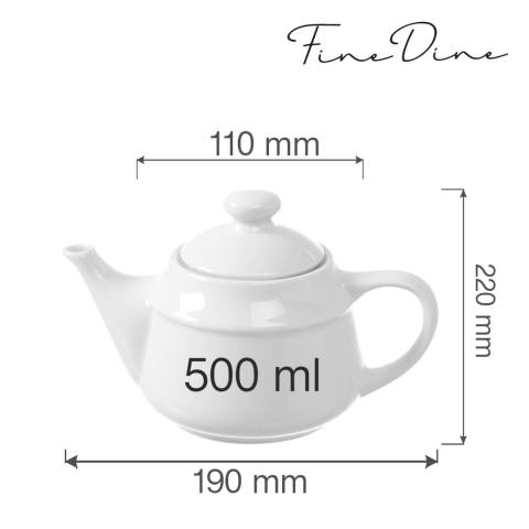 799314 dzbanek biały 500 ml Bianco z porcelany Fine Dine -2