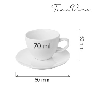 FILIŻANKA DO ESPRESSO ZE SPODKIEM BIANCO 70 ml BIAŁA