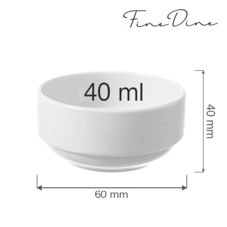 MISECZKA SZTAPLOWANA DIPÓWKA RAMEKIN BIANCO 40 ml BIAŁA