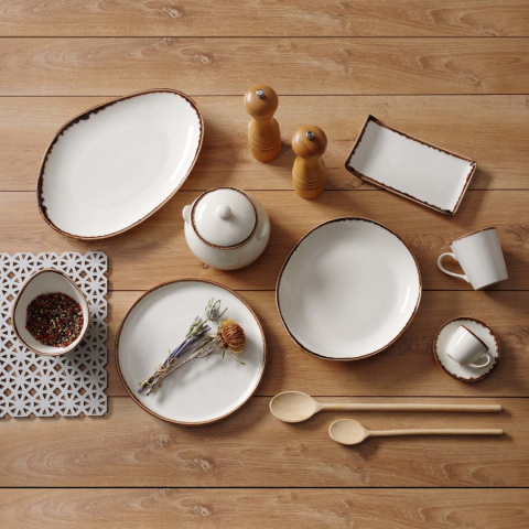 MISKA COUPE VANILLA 25 cm PORCELANA FINE DINE EARTH COLOURS