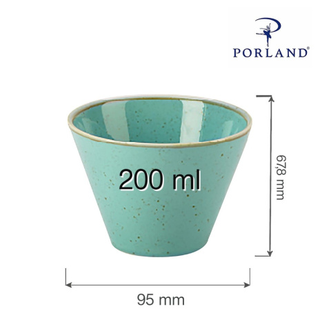 04ALM001425 miska stożkowa 200 ml Laguna porcelana niebieska Porland - wymiary