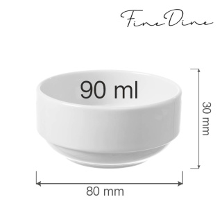 MISECZKA SZTAPLOWANA DIPÓWKA RAMEKIN BIANCO 90 ml BIAŁA