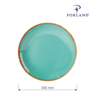 TALERZ PŁYTKI LAGUNA 300 mm PORCELANA NIEBIESKA