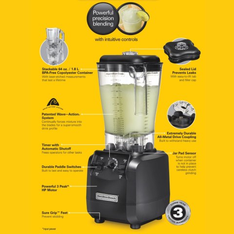 HBH550R-CE Blender barmański czarny z dzbankiem 1800 ml 800 W Fury -11