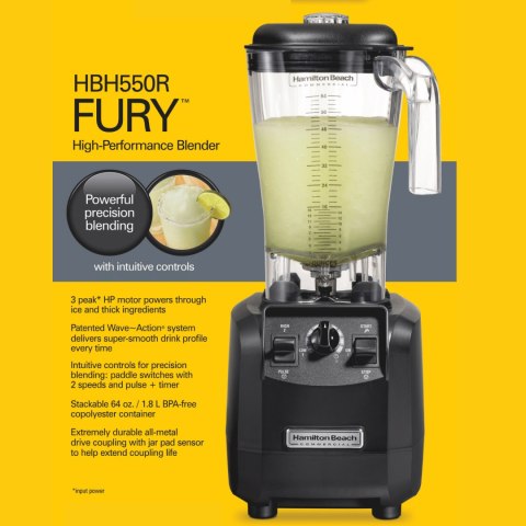 HBH550R-CE Blender barmański czarny z dzbankiem 1800 ml 800 W Fury -12