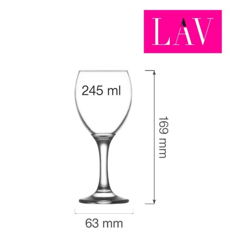 LH-ASP524KF kieliszek Aspen 245 ml do wina białego i czerwonego ze szkła hartowanego LAV -wymiary