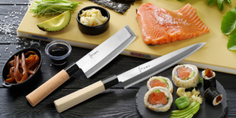 845059 nóż japoński sashimi 335 mm do sushi z rękojeścią z jasnego drewna -2