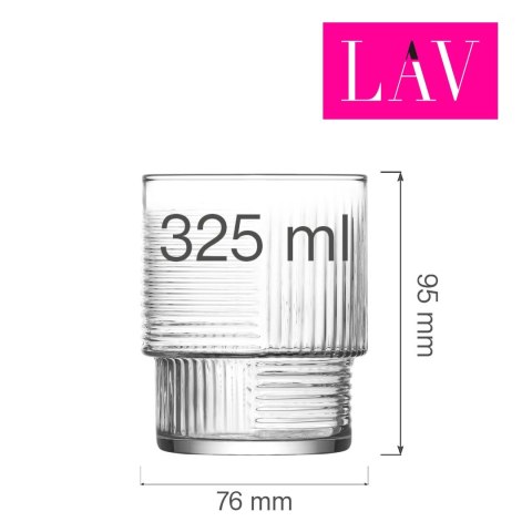 LH-IST332KH szklanka niska Istanbul 325 ml żebrowana ze szkła hartowanego LAV -3