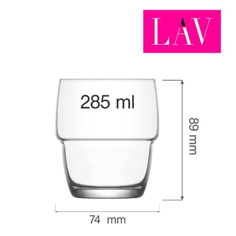 LH-VLT328KH szklnka niska Valetta 285 ml do whiskey i deserów ze szkła hartowanego LAV -3 LH-VLT328KH szklnka niska Valetta 285 ml do whiskey i deserów ze szkła hartowanego LAV -3