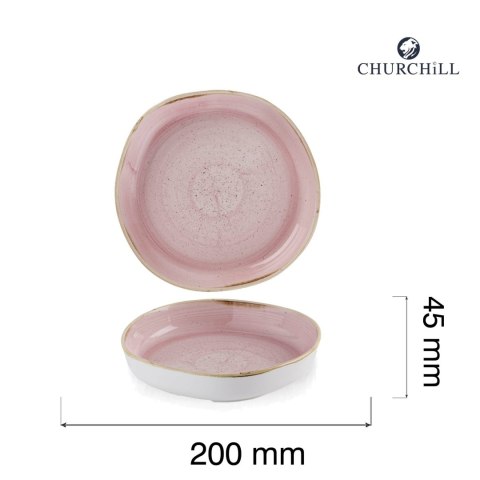 Talerz organiczny z wysokim rantem Stonecast Petal Pink 200 mm