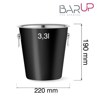 Wiadro do szampana, BarUp, 3,3L, czarny, ⌀220x(H)190mm