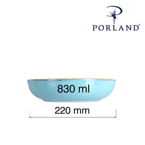 04ALM003012 miska płytka Laguna pkrągła 220 mm 830 ml niebieska z brzegiem Porland -2