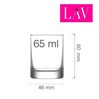 Kieliszek do wódki likierów i shotów Rotterdam 65 ml – LAV, szkło sodowe