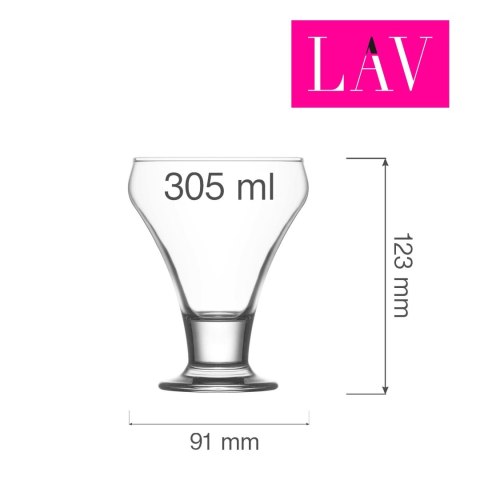 LH-MLB330KJ pucharek Malibu 305 ml szklany do deserów i lodów ze szkła hartowanego LAV -4
