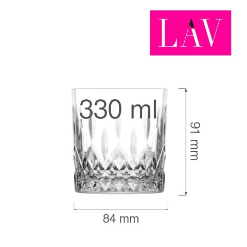 LH-EDN433KH szklanka niska Edinbourgh 330 ml do wkiskey ze szkła hartowanego LAV -3