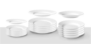 Zestaw talerzy Opal – 18 elementów, HENDI, trwałe talerze gastronomiczne
