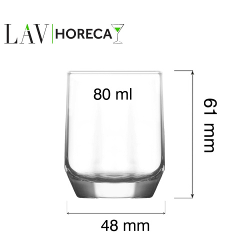 Kieliszek barowy Riga 80 ml na wódkę i likiery - wymiary Kieliszek barowy Riga 80 ml na wódkę i likiery - wymiary