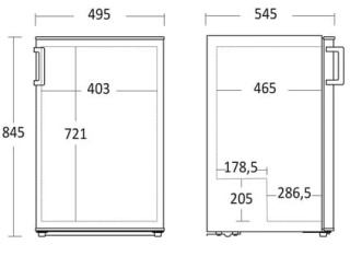 Szafa chłodnicza podblatowa 111L – Resto Quality KK152E biała 495x545x845 mm