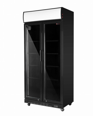 Szafa chłodnicza przeszklona 590L 2-drzwiowa czarna - RQ880H-BLACK 870x605x1996 mm