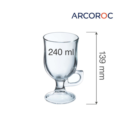 Szklanka Irish Coffee Arcoroc - wymiary i zbliżenie Szklanka Irish Coffee Arcoroc - wymiary i zbliżenie