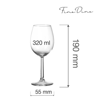 Kieliszek do wina 320 ml – Fine Dine Volare Banquet, szkło sodowe do cateringu i gastronomii